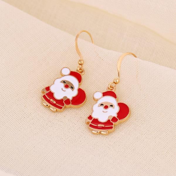CHRISTMAS SANTA MITTEN DROP EARRING