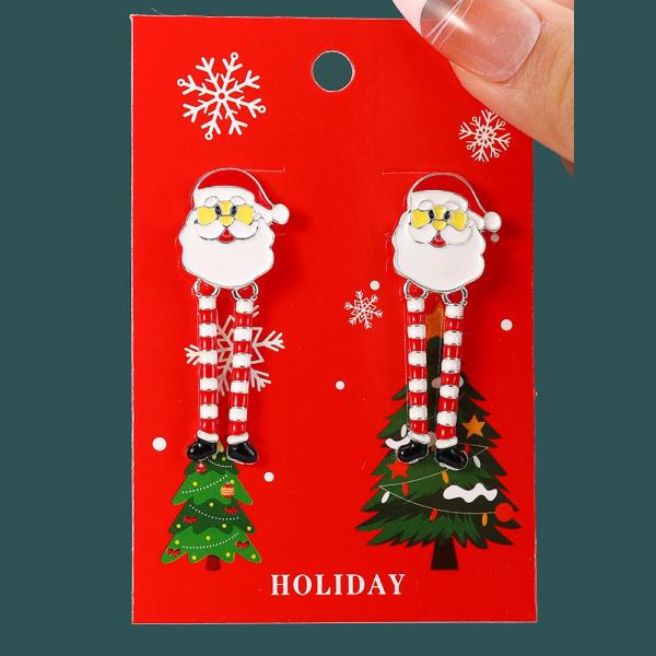 CHRISTMAS SANTA CHRISTMAS TREE DANGLE EARRING