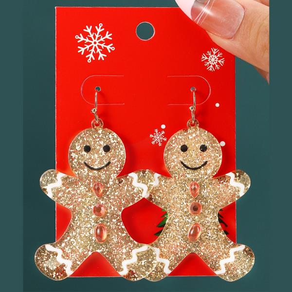 CHRISTMAS GINGERBREAD STUD EARRING
