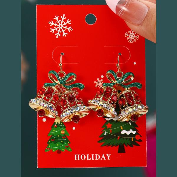 CHRISTMAS BELLS TREE DANGLE EARRING