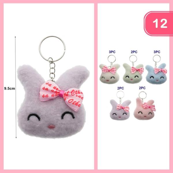 BUNNY W/ BOW PLUSH KEYCHAIN (12 UNITS)