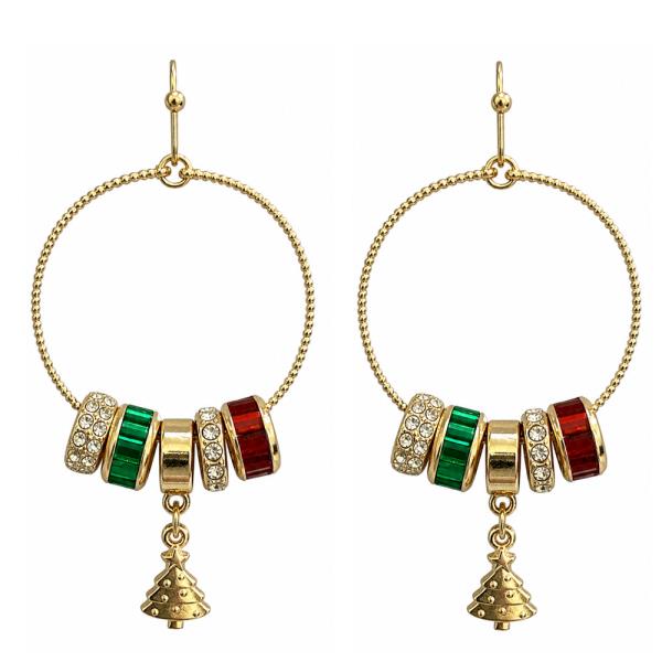 CHRISTMAS CHARM HOOP EARRING