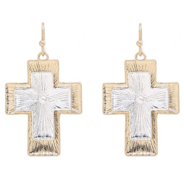 WESTERN CROSS DROP EARRING