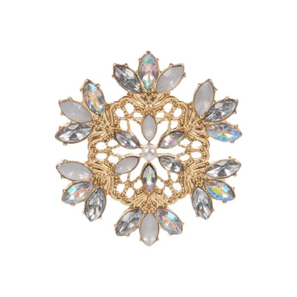SNOWFLAKE SHAPED METAL SINGLE BROOCH