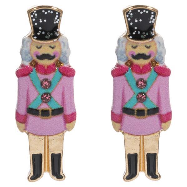 CHRISTMAS NUTCRACKER POST EARRING