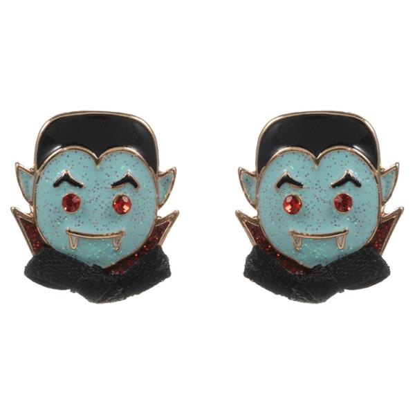 HALLOWEEN DRACULA SHAPED ENAMEL POST EARRING