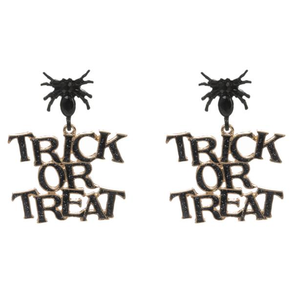 HALLOWEEN SPIDER WITH TRICK OR TREAT EARRING