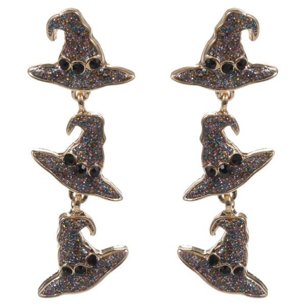 HALLOWEEN WITCH`S HAT SHAPED DROP EARRING