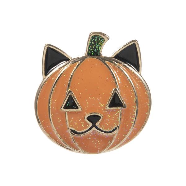 CAT SHAPED HALLOWEEN PUMPKIN BROOCH