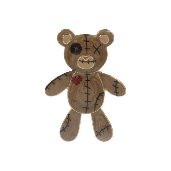 HALLOWEEN TEDDY BEAR  SHAPED ENAMELED VOODOO DOLL  EARRING