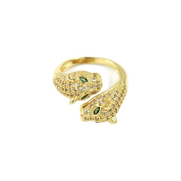 RHINESTONE JAGUAR OPEN RING