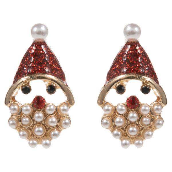 SANTA CLAUS W/ PEARL POST EARRING