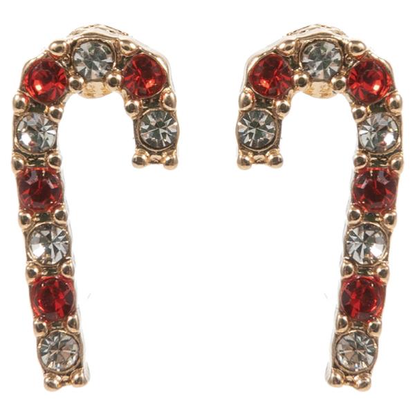 CANDY CANE W/ STONES POST DROP EARRING