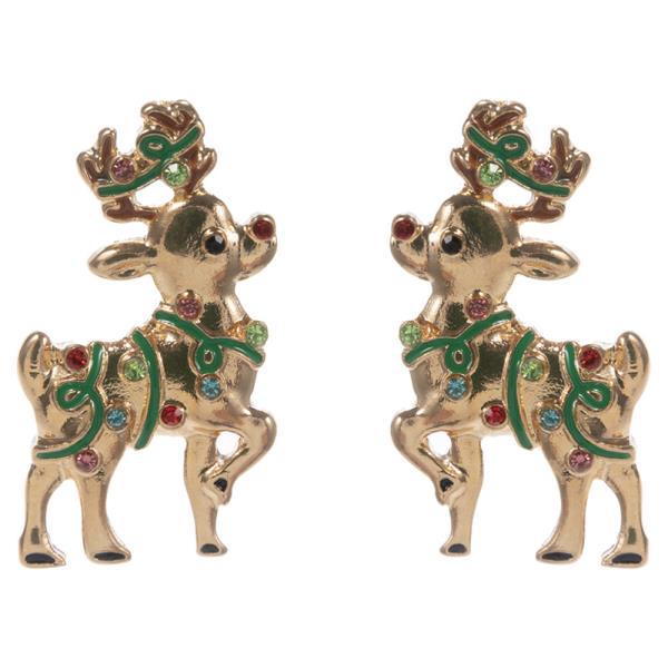 DEER SHAPED METAL W/ CHRISTMAS LIGHTS EARRING