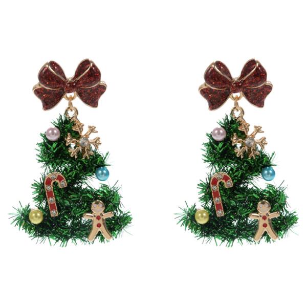 CHRISTMAS TREE W/  MIXED ORNAMENTS  EARRING
