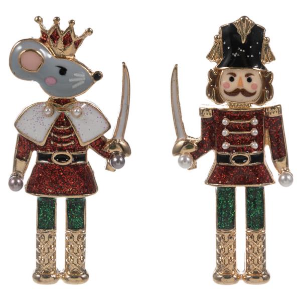 MOUSE KING AND NUTCRACKER EARRING