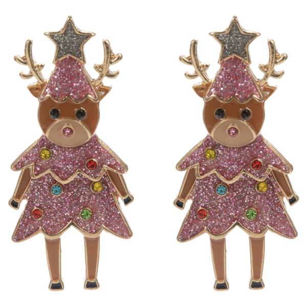 CHRISTMAS SHAPE CLOTH DEER DANGLE EARRING
