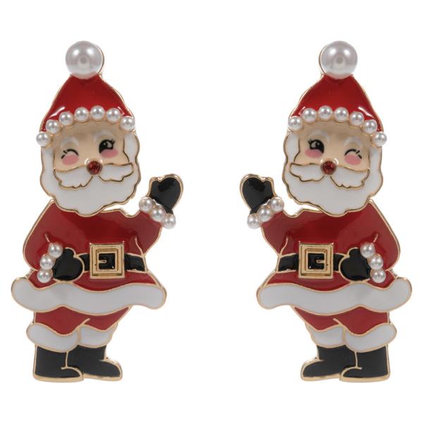 CHRISTMAS SANTA CLAUS SHAPED POST EARRING