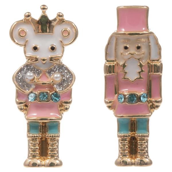 CHRISTMAS NUTCRACKER AND MOUSE KING EARRING