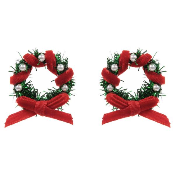 CHRISTMAS WREATH POST EARRING
