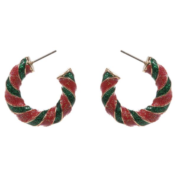 CHRISTMAS GLITTER HOOP EARRING