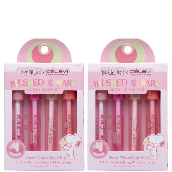 CELAVI X PEANUTS BLUSHED AND BARE NUDE LIP OIL SET (2 UNITS)