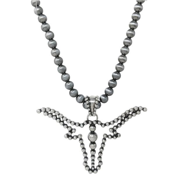 Western Ball TXR STEER HEAD PENDANT NECKLACE