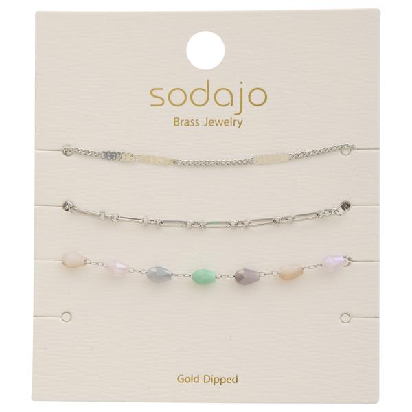 SODAJO MIX ASSORTED GOLD DIPPED BRACELET SET
