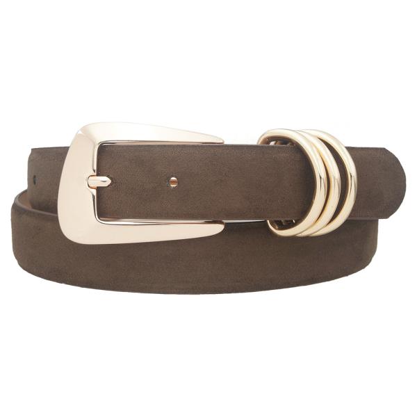 IRREGULAR TRIPLE D LOOP MICROSUEDE BELT