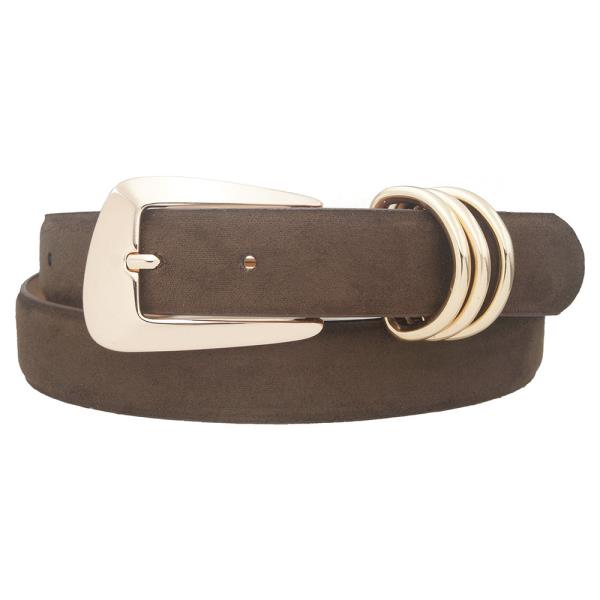 PLUS IRREGULAR TRIPLE D LOOP MICROSUEDE BELT