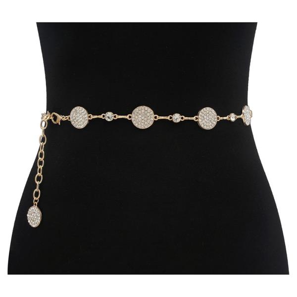 DOT AND PAVE DISC LINK CHAIN BELT
