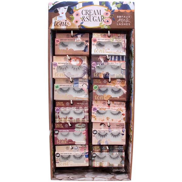 IONI CREAM AND SUGAR 3D FAUX MINK LASHES SET W DISPLAY