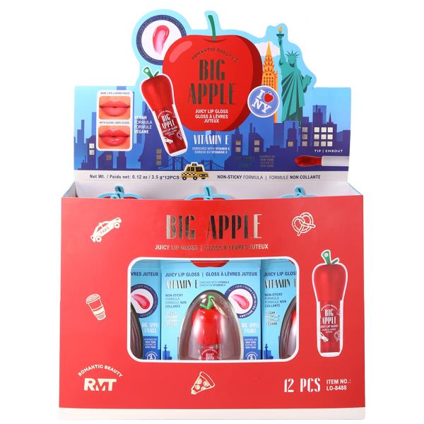 ROMANTIC BEAUTY BIG APPLE JUICY LIP GLOSS (12 UNITS)