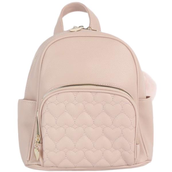 QUILTED HEART POM TEXTURED BACKPACK