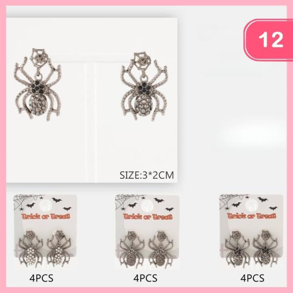 HALLOWEEN RHINESTONE DANGLE EARRING (12 UNITS)