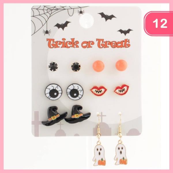 HALLOWEEN POST EARRING SET (12 UNITS)