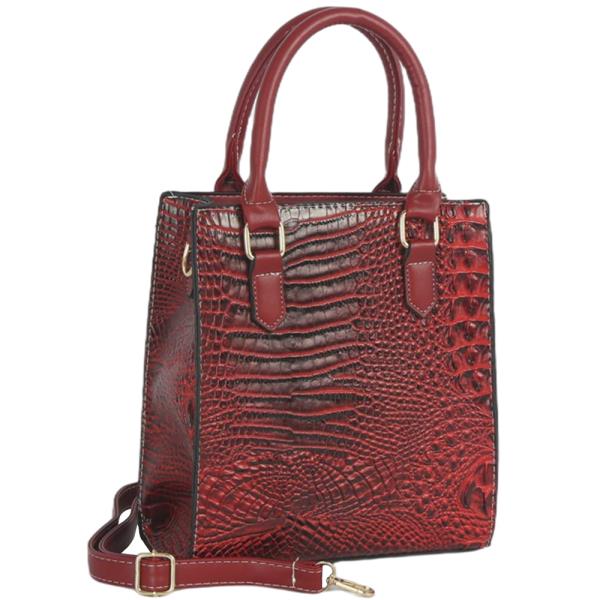 CROC EMBOSSED TEXTURE HANDLE TOTE BAG