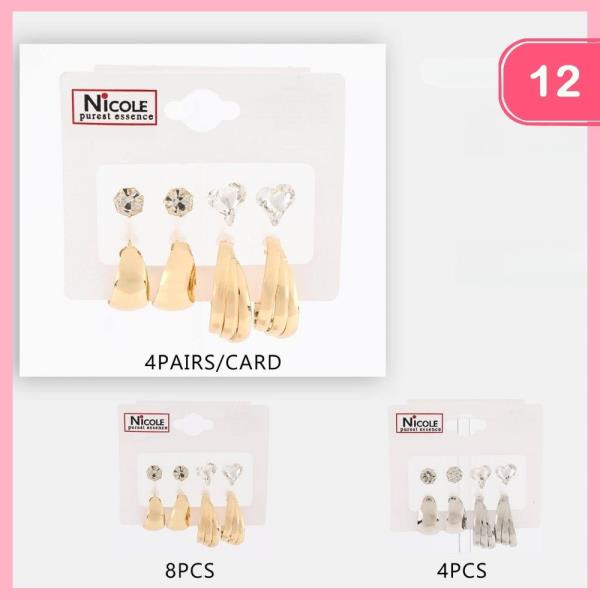 POST HOOP EARRING SET (12 UNITS)