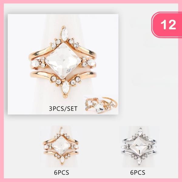 RHINESTONE RING (12 UNITS)