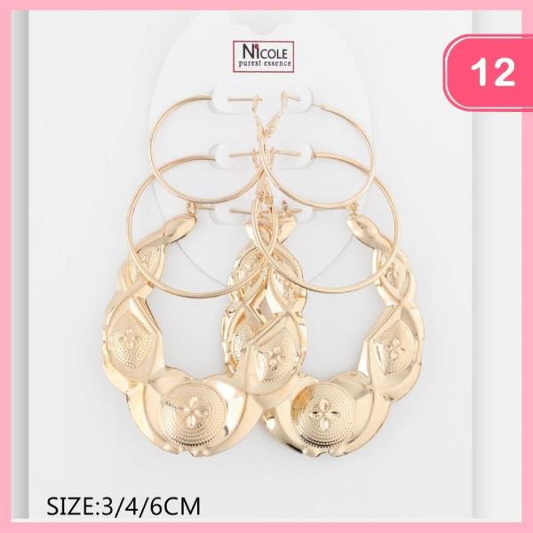 HOOP SET DANGLE EARRING (12 UNITS)