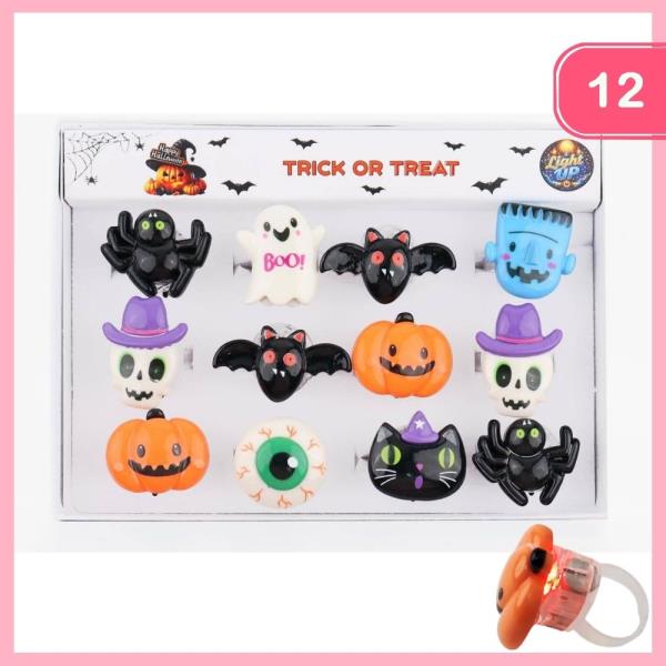 HALLOWEEN LED LIGHT UP RINGS (12 UNITS)