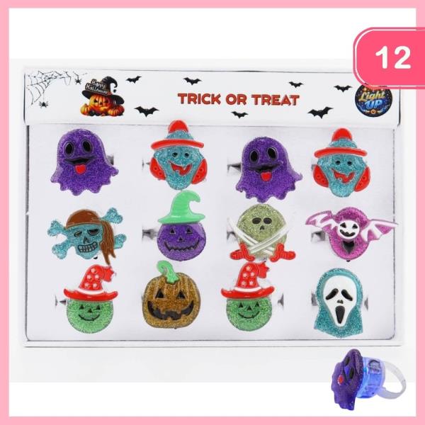 HALLOWEEN LED LIGHT UP RINGS (12 UNITS)
