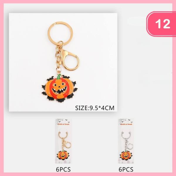 HALLOWEEN PUMPKIN KEYCHAIN (12 UNITS)
