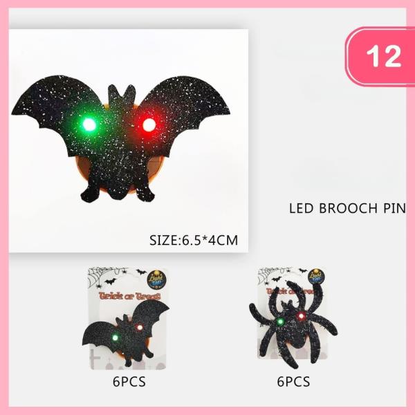 HALLOWEEN LED BROOCH (12 UNITS)