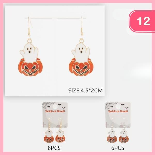 HALLOWEEN RHINESTONE DANGLE EARRINGS (12 UNITS)