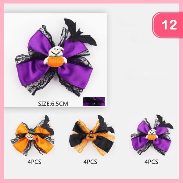 HALLOWEEN HAIR SILK LIKE W/ LACE BOW (12 UNITS)