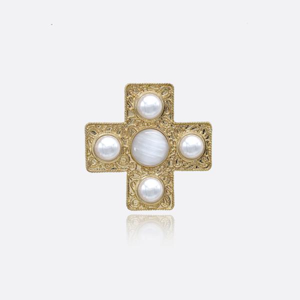 BYZANTINE TEXTURE CROSS BROOCH