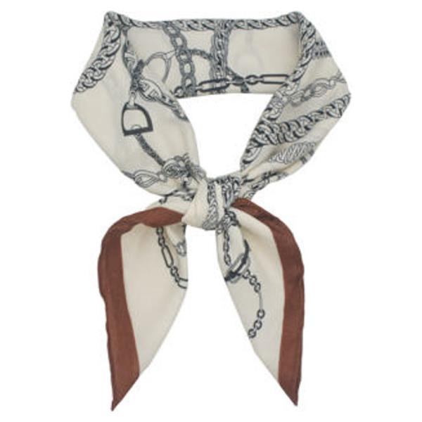 CHAOS CHAIN LINK PRINT SILKY BANDANA SQUARE NECK SCARF