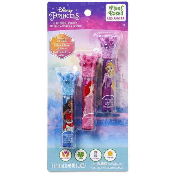 PRINCESS 3PK LIP GLOSS W CROWN TOPPER