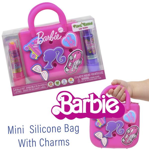 BARBIE SILICONE TOTE W 2 LIP BALMS